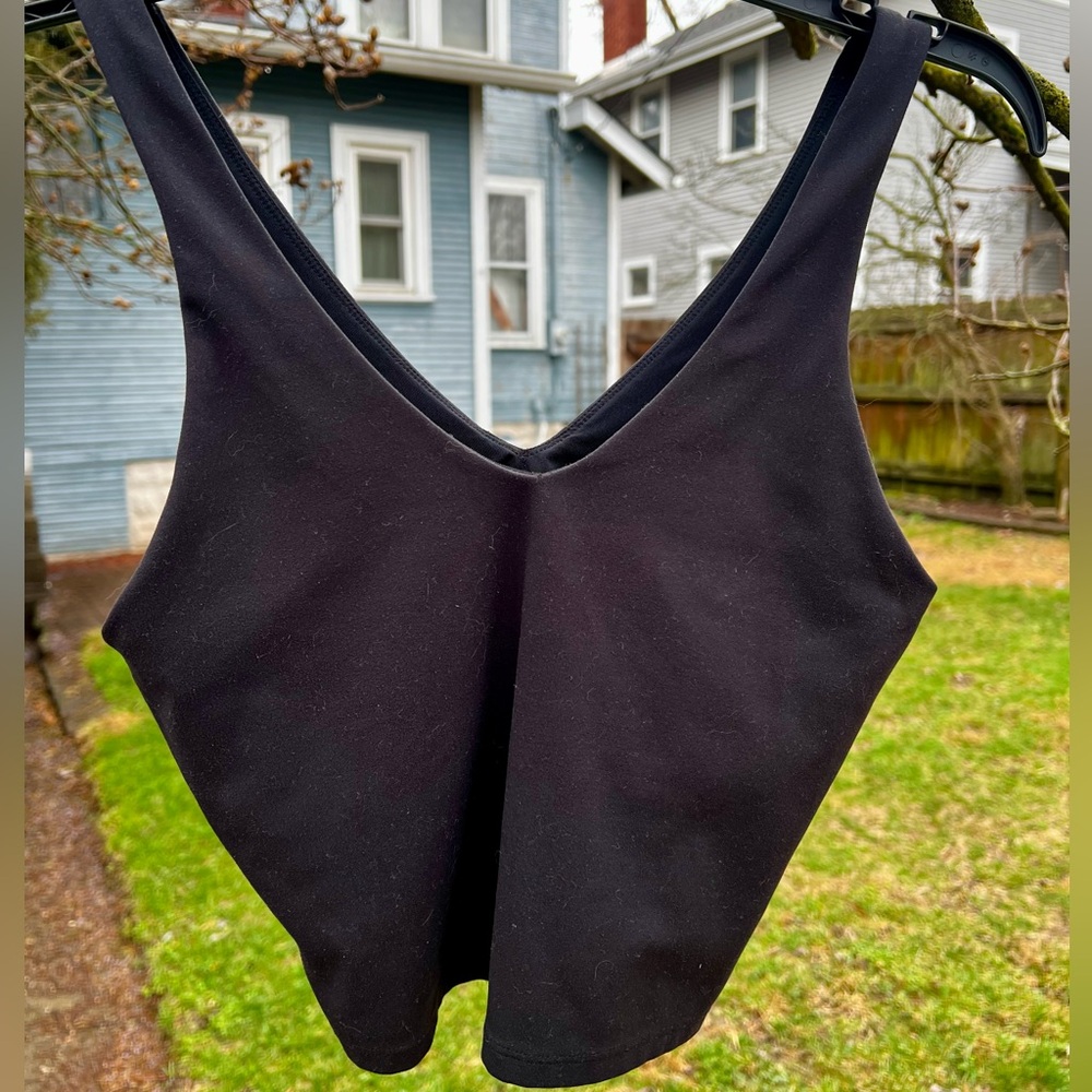 All in Motion Sport Black Bra Crop Tank Top S yoga athletic Lifting Align